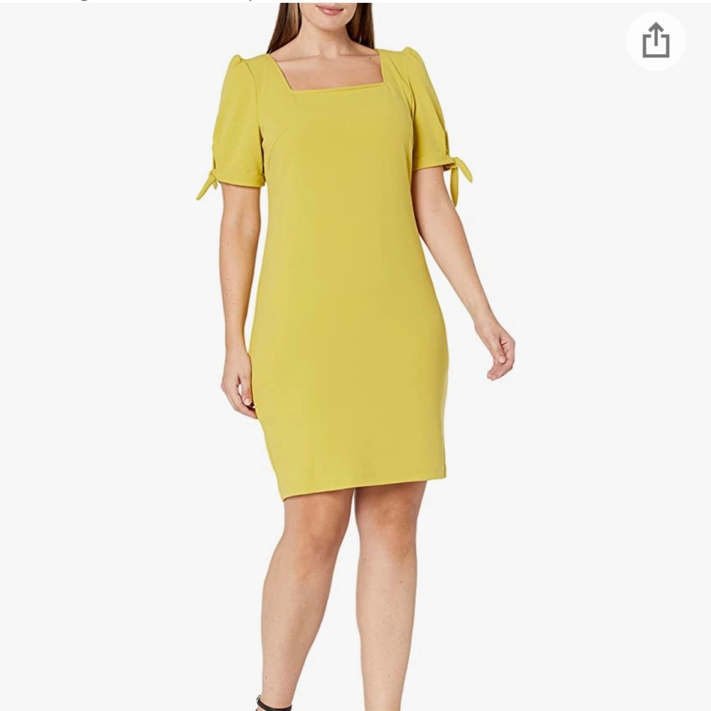 Sharagano Women's Square Neck Dress Laurel Leaf size 6